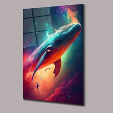 Glassual Art Renkli Balina Hayvanlar Alemi Cam Tablo PCT0713