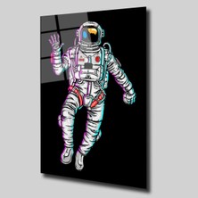Glassual Art Astronot Karikatür Uzay ve Bilim Cam Tablo PCT0297