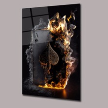 Glassual Art Alevli Siyah As Dolar Cam Tablo PCT0766