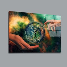 Glassual Art Roma Rakamlı Saat ve Eller Karışık Cam Tablo PCT0104