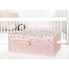 Baby Püsküllü Kapaklı Kutu Düzenleyici Çok Amaçlı Kutu Baza Boy (Pembe) -04249