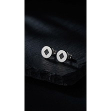 Nalia Takı Mini Karo Gümüş Küpe