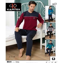 NemereSoft Kapitex 5817 Erkek Uzun Kol Düğme Yaka Pijama Takımı