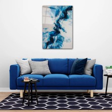 Glassual Art Mavi Beyaz Renk Gümbüşü Cam Tablo PCT0420