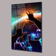 Insan Uzay Boşlugu ve Dünya Uzay ve Bilim Cam Tablo PCT0651