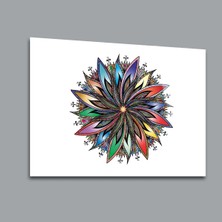 Glassual Art Etnik Desenli Renkli Karışık Cam Tablo PCT0136