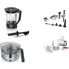 Bosch Optimum Mutfak Şefleri 8-9 Serilerine Uyumlu Kıyma Çekme-Cam Blender-Narenciye Sıkacağı-Doğrama  Rende Aparatı 4lü Set