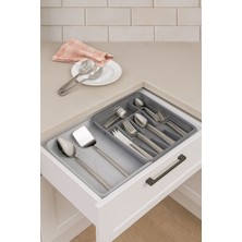 Syn Aksesuar Plastik Çekmece Içi Çatal Kaşık Bıçak Organizeri, Uzayabilen Çok Amaçlı Ayarlanabilir Düzenleyici