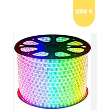 Powerr Led Aydınlatma 220 Volt Rgb 60 Ledli 3 Çipli Hortum LED 5 Metre Güç Kablosu Dahil