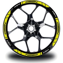 Bajaj N250 Jant Sticker Baskılı Neon Yeşil (Sarı) Etiket Modeli