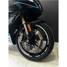 Cfmoto 450SR Jant Sticker Iç Dış Yazılı Etiket Modeli Beyaz