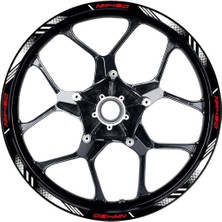 Cfmoto NK450 Sticker Jant Dışı Şerit Baskılı Kırmızı Beyaz Model