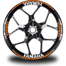 Yamaha Yazılı Neon Turuncu Takım Jant Sticker Modeli