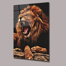 Glassual Art Kürkreyen Aslan Hayvanlar Alemi Cam Tablo PCT0690