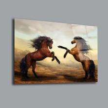 Glassual Art Atlar Hayvanlar Alemi Cam Tablo PCT0093