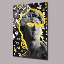 Sarı Gözlüklü Adam Heykeller Cam Tablo PCT0830