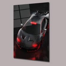 Glassual Art Kuş Başı Lamburgini Araba Cam Tablo PCT0847