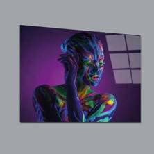 Mor Renk Ağırlıklı Kadın Cam Tablo PCT0176