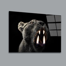 Glassual Art Dağ Aslanı Hayvanlar Alemi Cam Tablo PCT0128