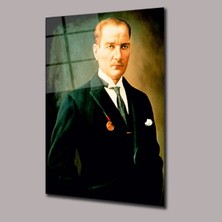 Glassual Art Atatürk Portre Atatürk ve Türkiye Cam Tablo PCT0498