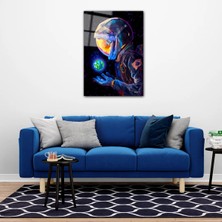 Dünyayı Elinde Tutan Astronot Uzay ve Bilim Cam Tablo PCT0424