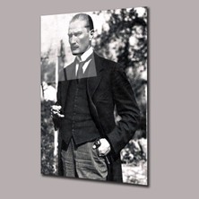 Glassual Art Atatürk'ün En Karizmatik Fotografı Atatürk ve Türkiye Cam Tablo PCT0541