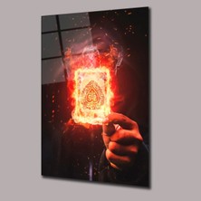 Glassual Art Alev ve El As Dolar Cam Tablo PCT0712