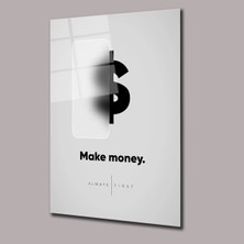 Glassual Art Siyah Dolar Işareti Dolar Cam Tablo PCT0800