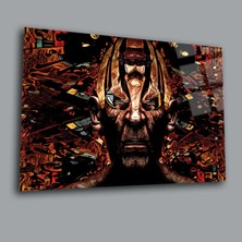 Renkli Insan Kafası Illüstrasyon Cam Tablo PCT0215