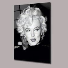 Glassual Art Siyah Beyaz Marilyn Monroe Sinema ve Ünlüler Cam Tablo PCT0895