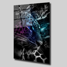 Glassual Art Karışık Renkli Jaguar Hayvanlar Alemi Cam Tablo PCT0321