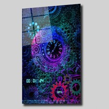 Glassual Art Renkli Makine Parçaları Renk Cümbüşü Cam Tablo PCT0341