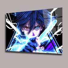 Glassual Art Elektirikli Sasuke Uchiha Anime Cam Tablo PCT0481