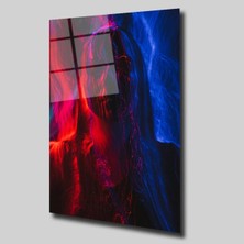 Glassual Art Mavi-Kırmızı Kadın Cam Tablo PCT0285