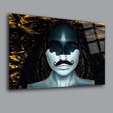 Glassual Art Bıyıklı Kadın Cam Tablo PCT0225