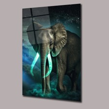 Neon Dişli Fil Hayvanlar Alemi Cam Tablo PCT0695