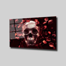 Glassual Art Güller Arasında Kurukafa Karışık Cam Tablo PCT0398