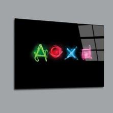 Glassual Art Geometrik Şekiller Neon Cam Tablo PCT0195