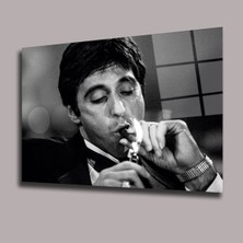 Glassual Art Tony Montana- Scarface The World Is Yours Sinema ve Ünlüler Cam Tablo PCT0940
