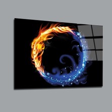 Glassual Art Ateş ve Su Neon Cam Tablo PCT0189