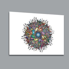 Glassual Art Etnik Desenli Renkli 2 Karışık Cam Tablo PCT0137