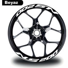 Bajaj Pulsar Ns 200 Yazılı 8 Li Jant Içi Yazı Sticker Beyaz