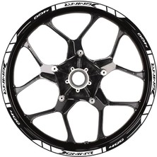 Bajaj Dominar 400 Baskılı Jant Dışı Şerit Motosiklet Sticker Etiket Modeli Beyaz
