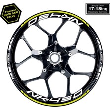 Neon Yeşil (Sarı) Cfmoto 450NK Motosiklet Jant Sticker Etiket Modeli Iç & Dış Takım