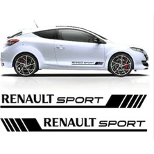 Renault Sport Yazılı Yan Kapı Şerit Sticker Etiket Modeli