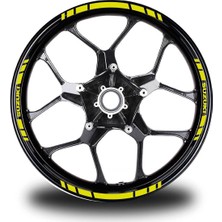 Suzukı Yazılı Kısa Yazısız Kısa Dış Şerit 16'lı Tek Renk Jant Sticker Modeli