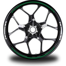 Yazısız Uzun Kısa Kesikli Çift Renk 16'lı Jant Sticker Modeli