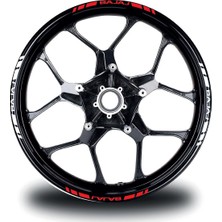 Bajaj Yazılı Kısa Dış Şerit 16'lı Çift Renk Jant Sticker Modeli