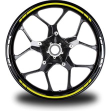 Yazısız Uzun Kısa Kesikli Çift Renk 16'lı Jant Sticker Modeli