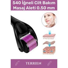 Terrien Derma Roller Titanyum Uçlu 540 Iğneli Cilt Bakım Vücut Yenileme Masaj Aleti 0,50 mm